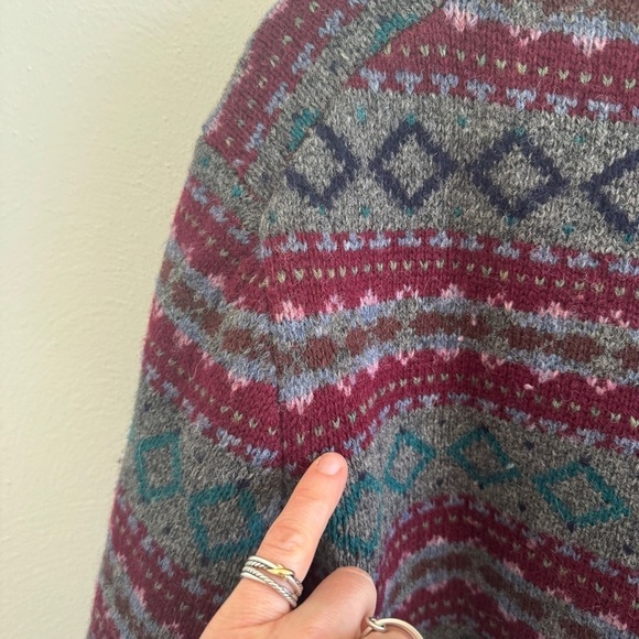 Vintage Virgin Wool Pullover Sweater Made in USA Fair Isle XL - Picture 9 of 9